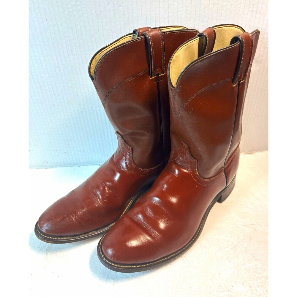 Laredo Vintage Men’s Brown Leather Pull-On Western Cowboys Boots D60896